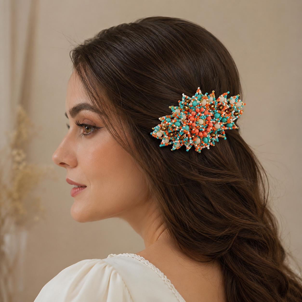 Crystal Beaded Hair Clip
