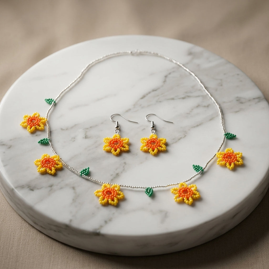 Wildflower Necklace & Earrings Set