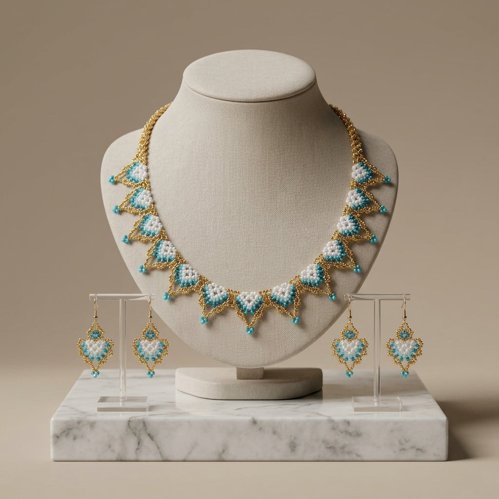 Petals Necklace & Earrings Set.