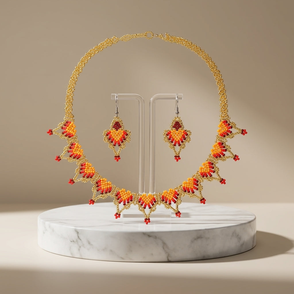 Petals Necklace & Earrings Set.