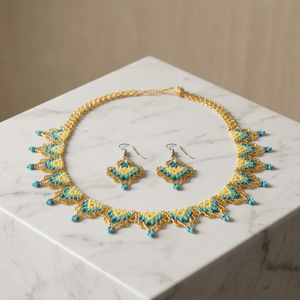 Petals Necklace & Earrings Set.